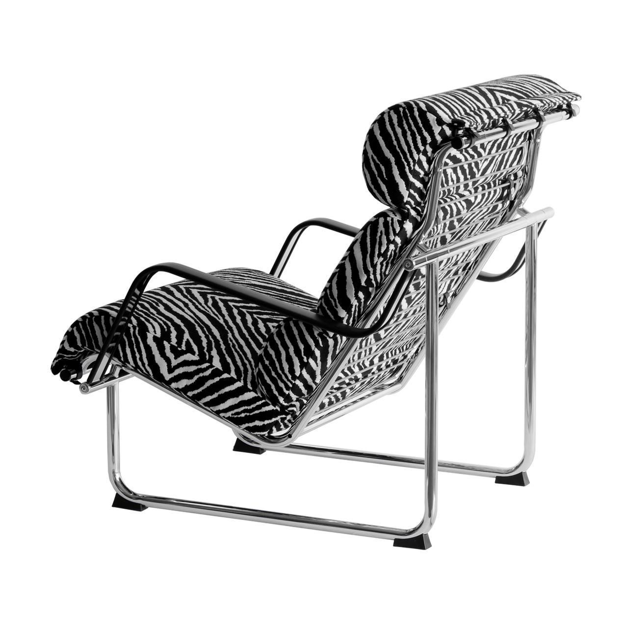 Remmi-nojatuoli, Zebra kangasverhoilu, kromattu teräsrunko - Image 3