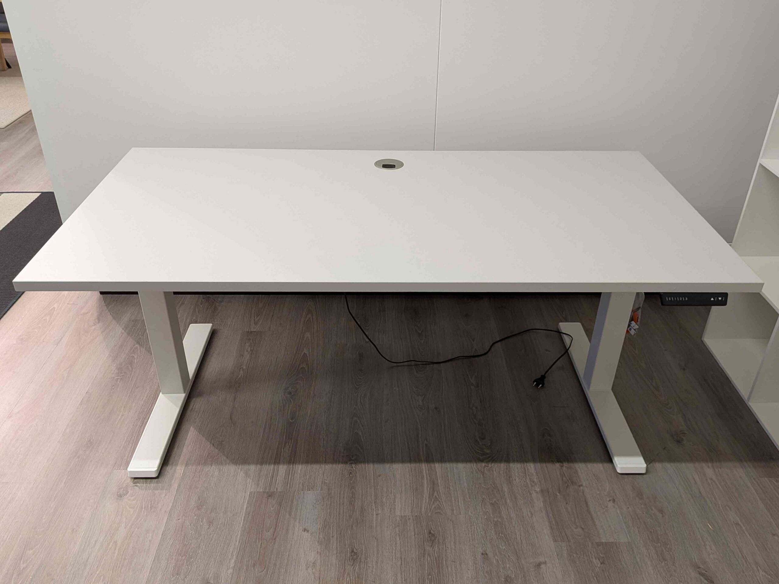 Sähköpöytä valkoinen/vaaleanharmaa 160x80 - Image 4