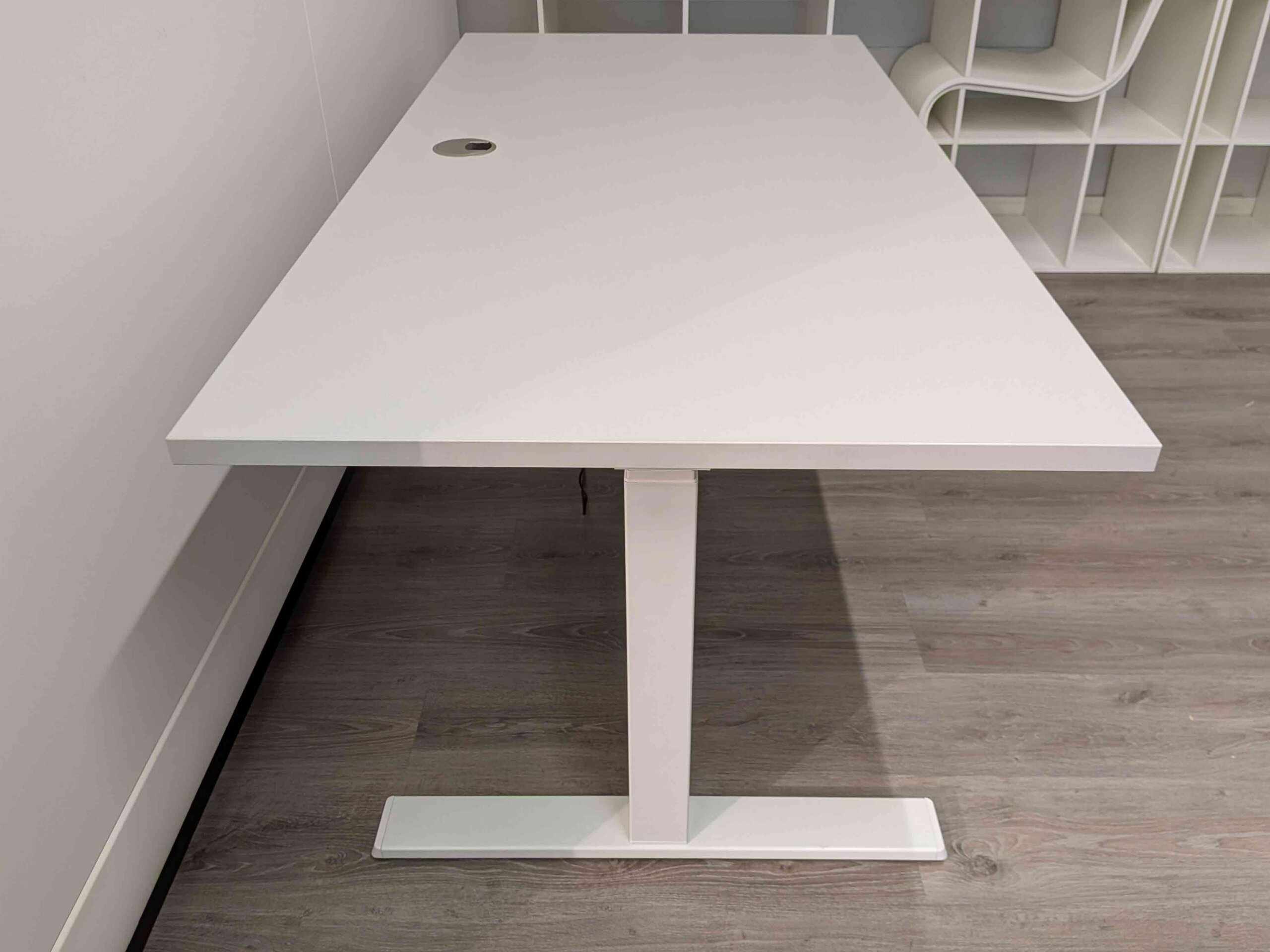 Sähköpöytä valkoinen/vaaleanharmaa 160x80 - Image 6